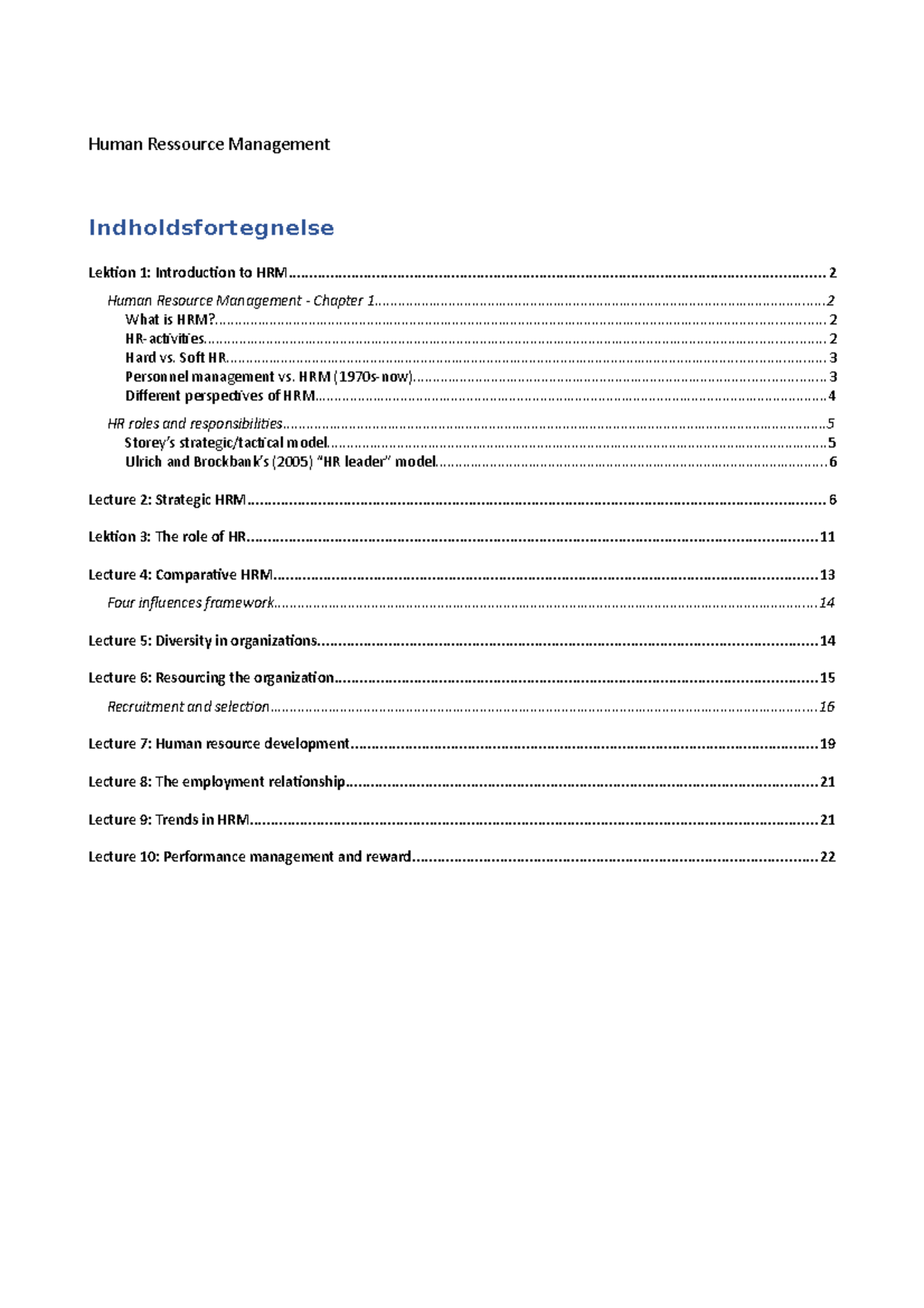 HRM 101: Comprehensive Notes on Human Resource Management Concepts ...