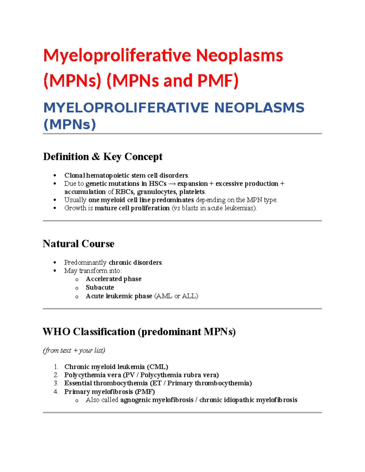Myeloproliferative Neoplasms (MPNs) Overview and Clinical Insights ...