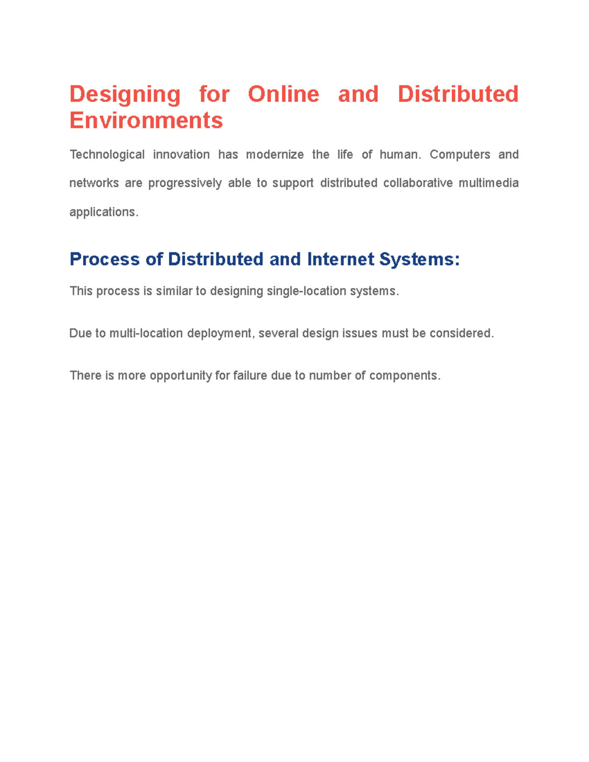 Designing Distributed Systems: Challenges, Types & Architectures - Studocu
