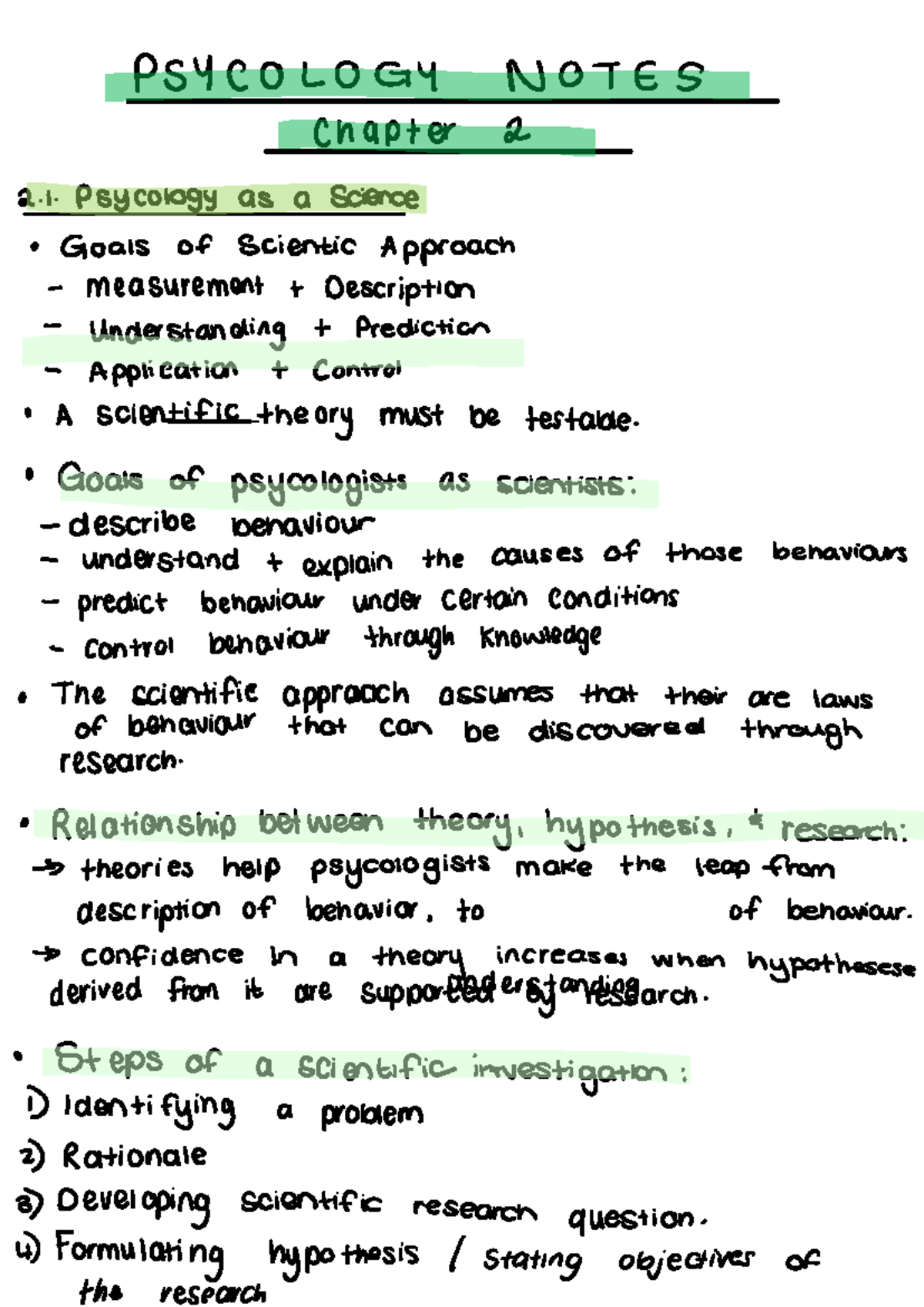SLK Chapter 2 - Summary & Key Concepts in Psychology - Studocu
