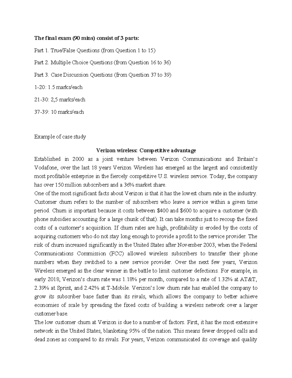 Review for Final Exam: Strategic Management (2024) - Key Concepts ...