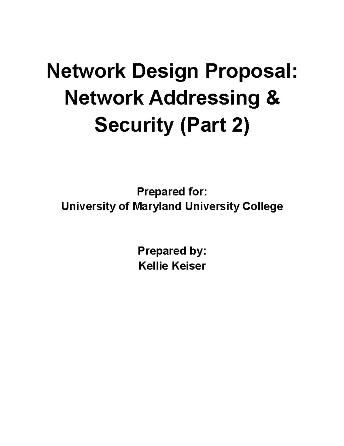 Network Design Proposal part 1 - Network Design Proposal Network Design ...
