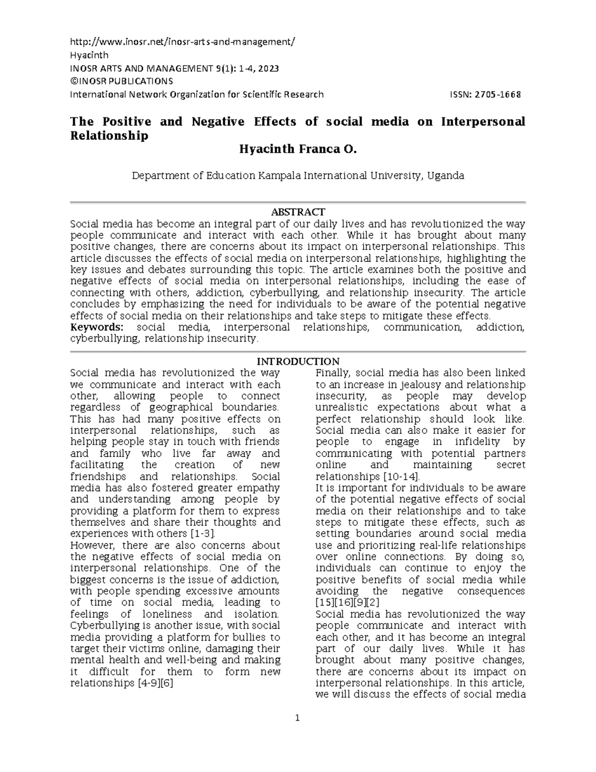 The Positive and Negative Effects of Social Media on Interpersonal ...