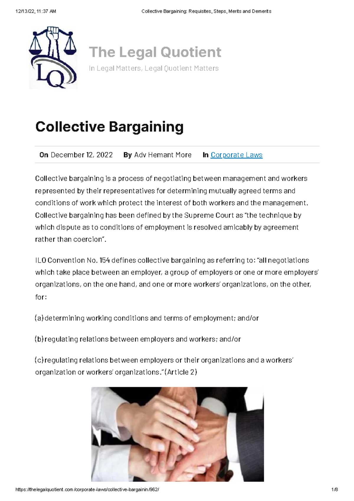 Collective Bargaining Requisites, Steps, Merits and Demerits - The ...