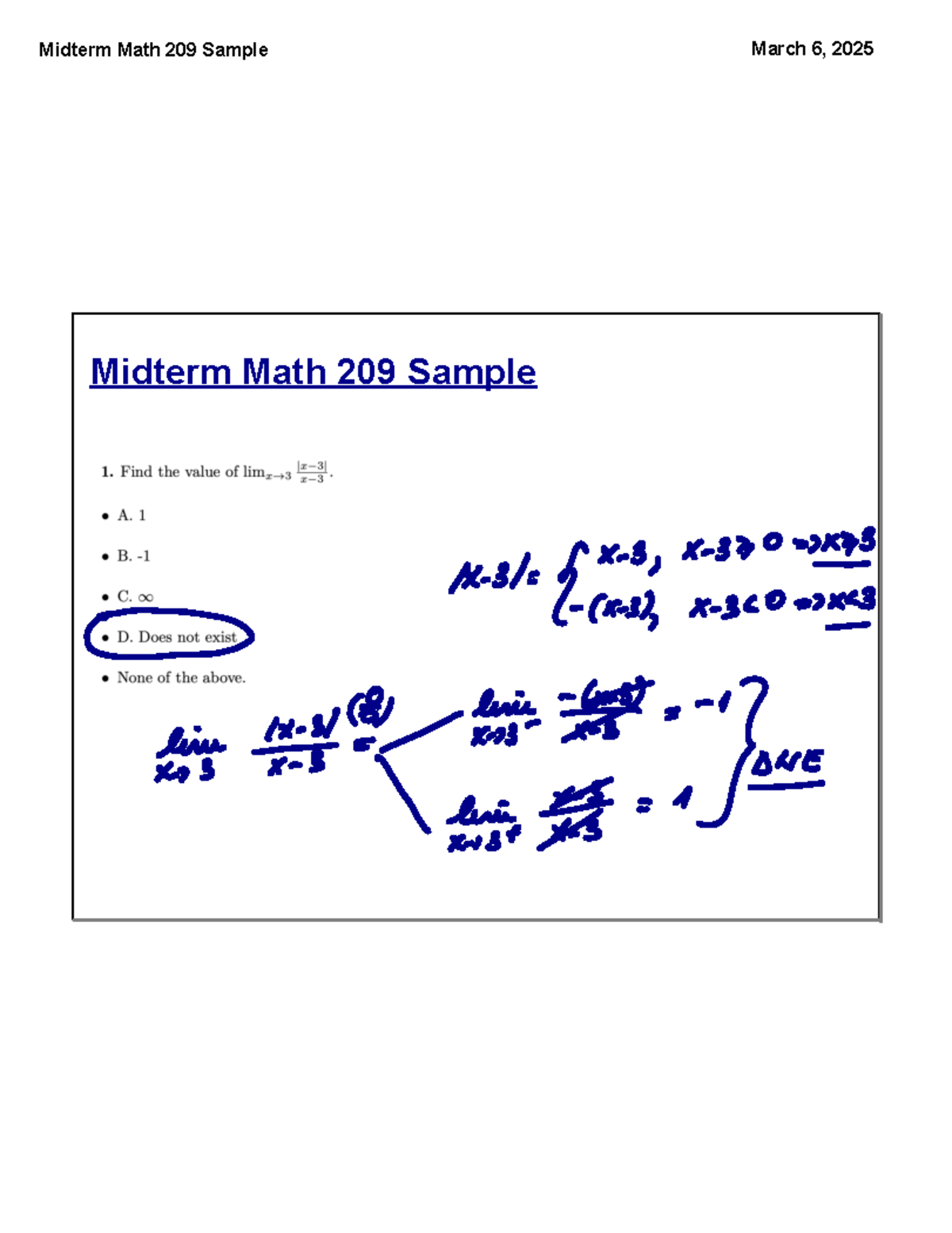 Midterm Math 209 Sample solutions - MATH 209 - Midterm Math 209 Sample ...