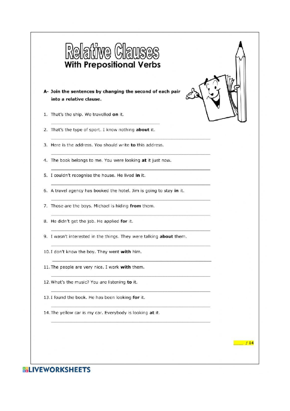Worksheet 87470 - ćwiczenia angielski - Relative Clauses With ...
