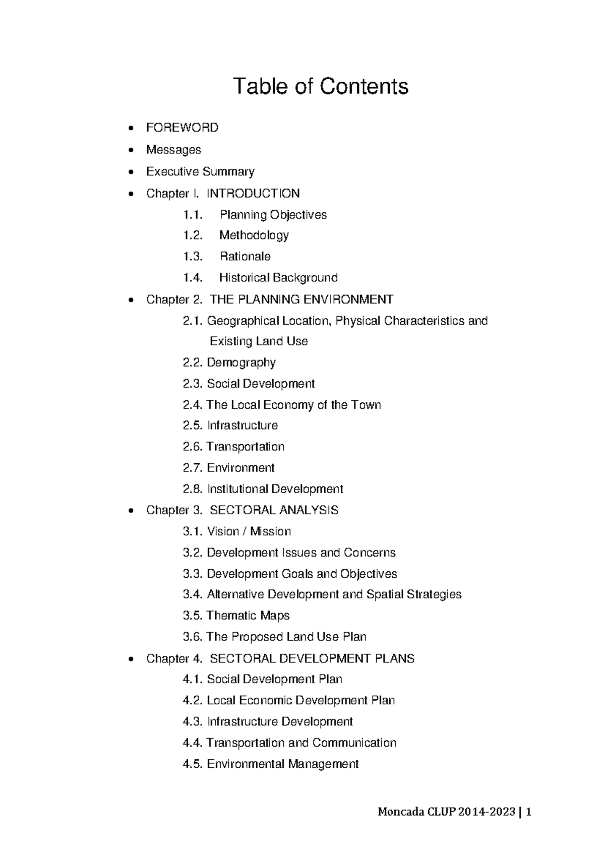 Moncada CLUP: Comprehensive Land Use Plan Overview and Analysis - Studocu