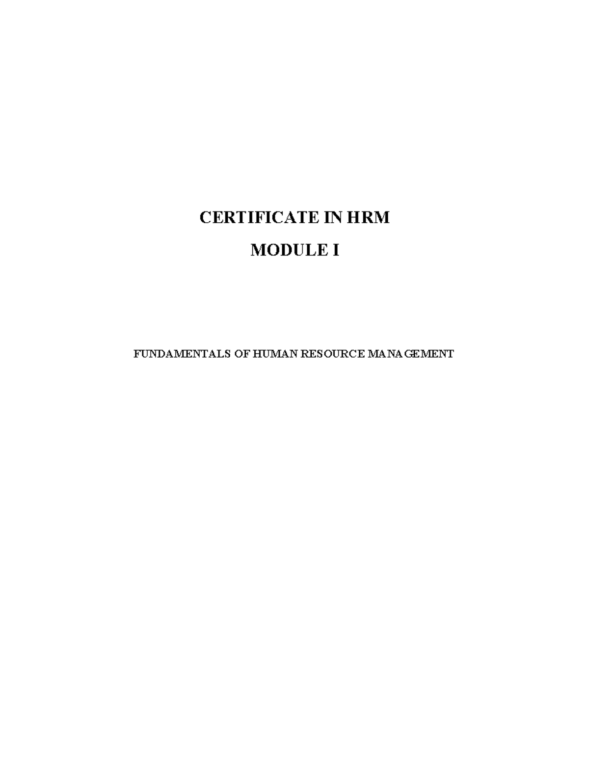 HRM 101: Fundamentals of Human Resource Management - Chapter 1 Overview ...
