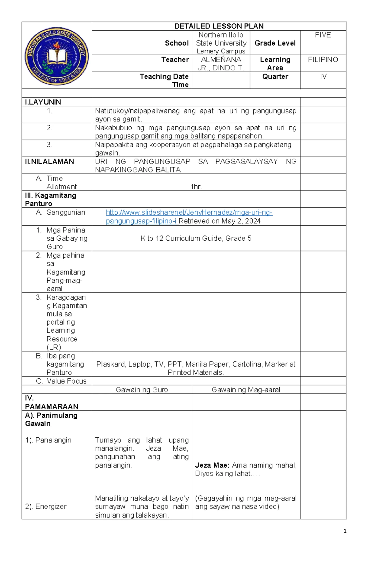 Irene DLP 073821 - Detailed Lesson Plan on Effective Instruction ...