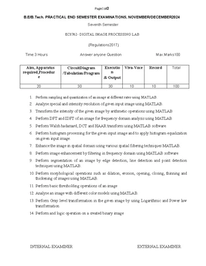 DIP LAB Manual completed new - Excel Engineering College (Autonomous ...