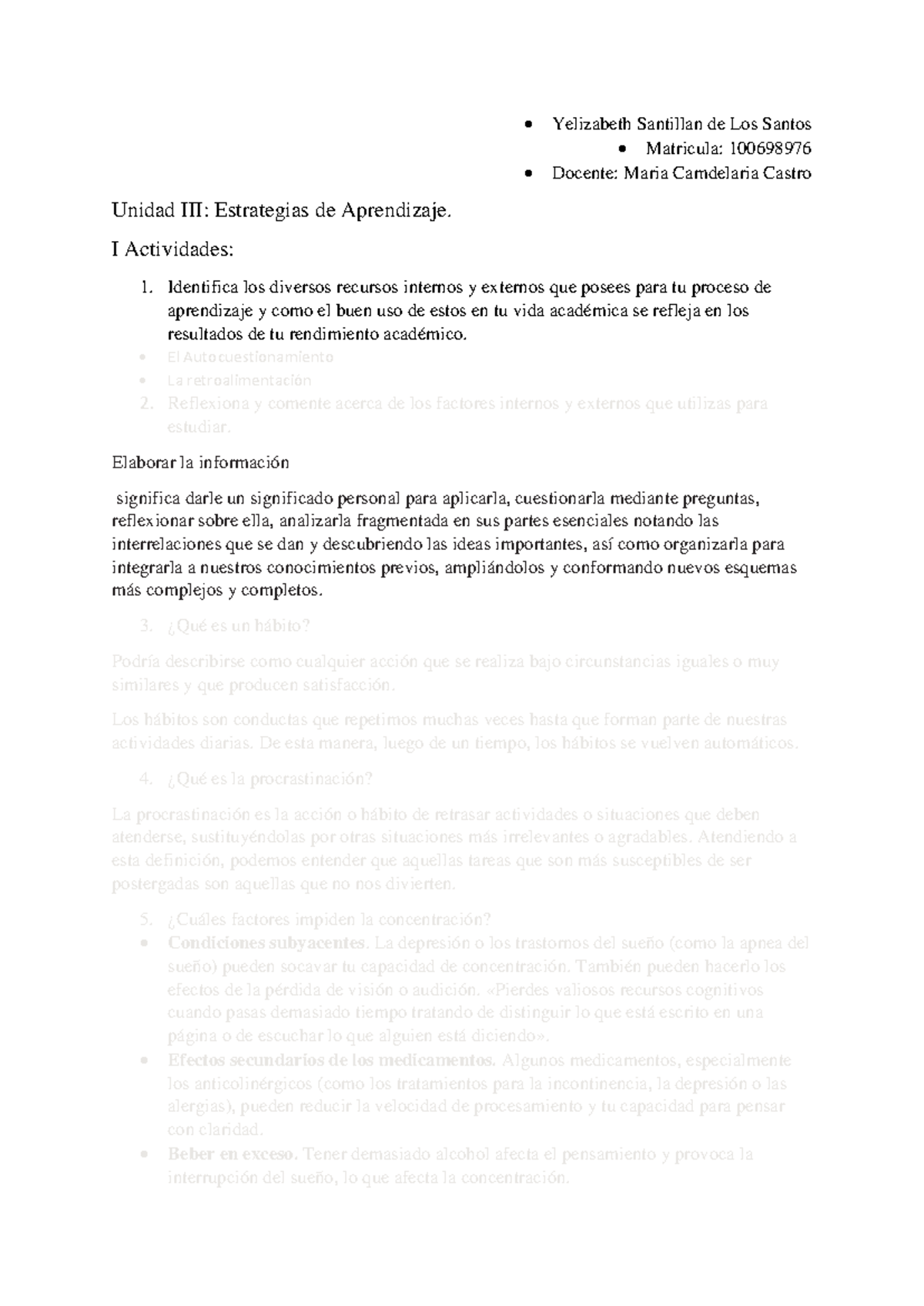 Resumen de la Unidad 4 - Estrategias de Aprendizaje y Procrastinación ...