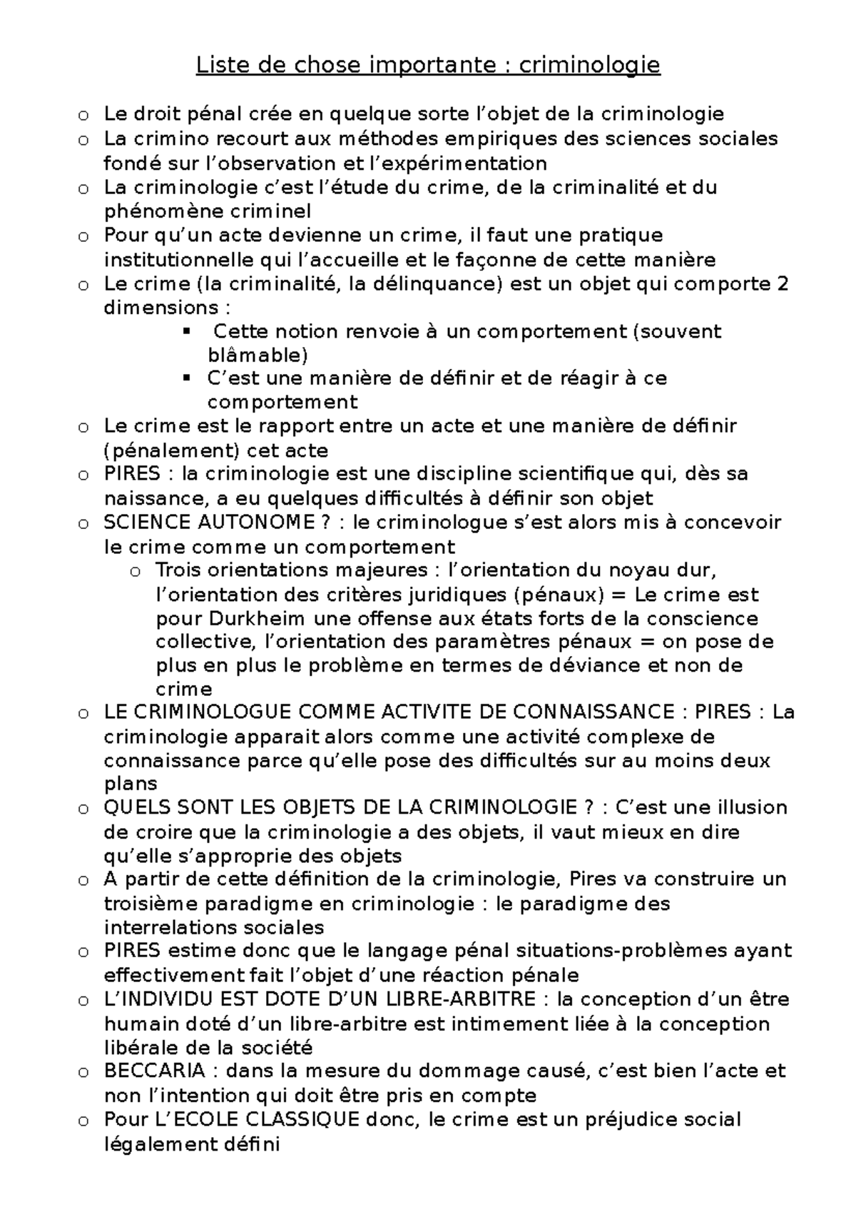 Liste de chose importante de Criminologie GARLAND nomme ce type d — free download