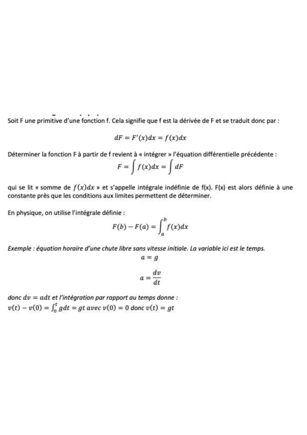 Cours de Maths : Intégration et Fonctions Primitives (Math 101) - Studocu