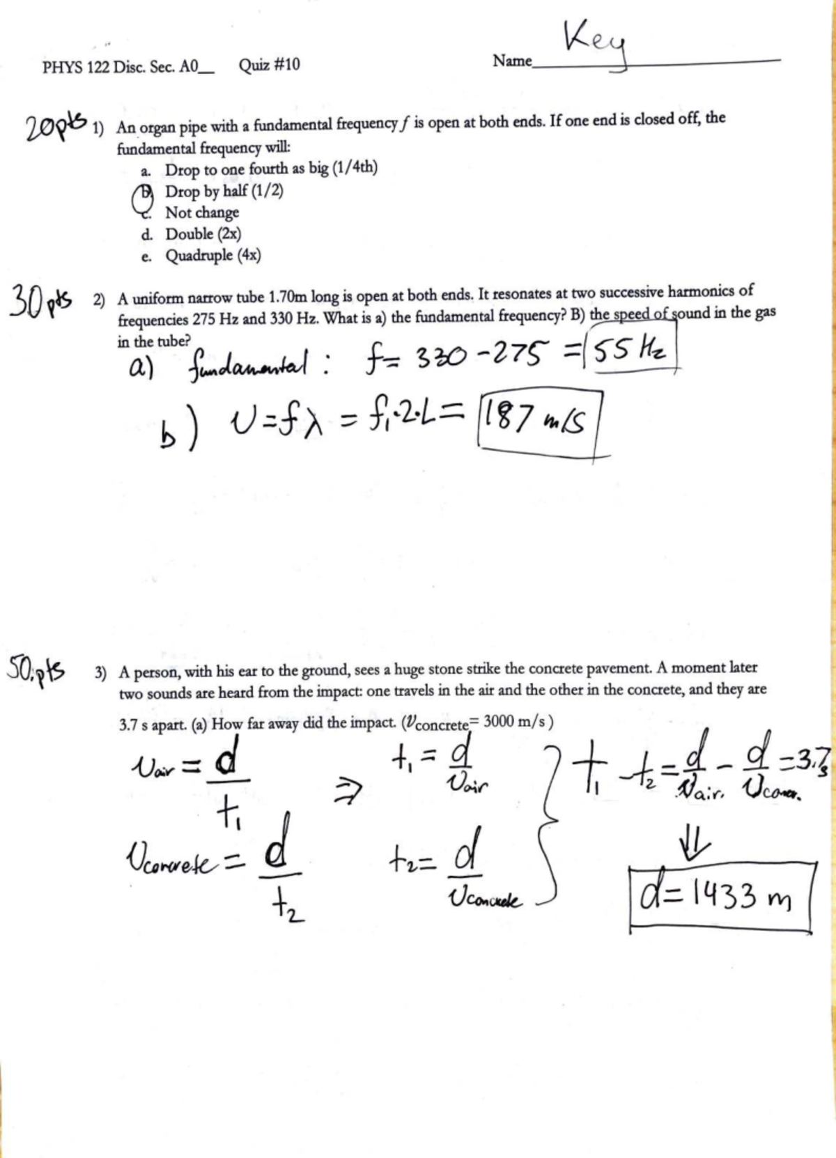 Phys 122 Quiz 10 2023 - Practice quiz - PHYS 122 Disc. Sec. AO_ Quiz v ...