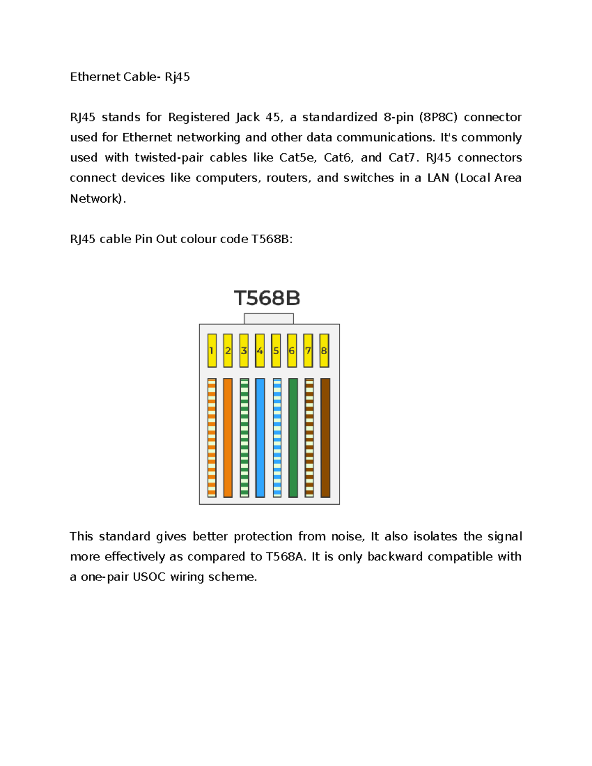 Ethernet Cable Overview: Lecture Notes & Answers (Course Code) - Studocu