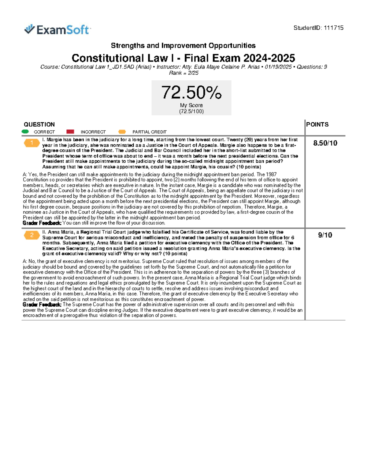 Constitutional Law I (JD1.5AD) Final Exam Review and Analysis - Studocu