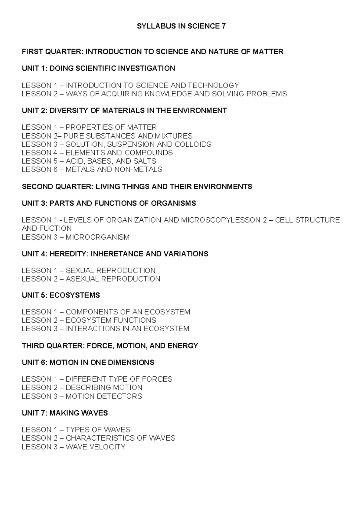 Atoms Lesson Plan for Grade 8 - SCI 8 - Studocu