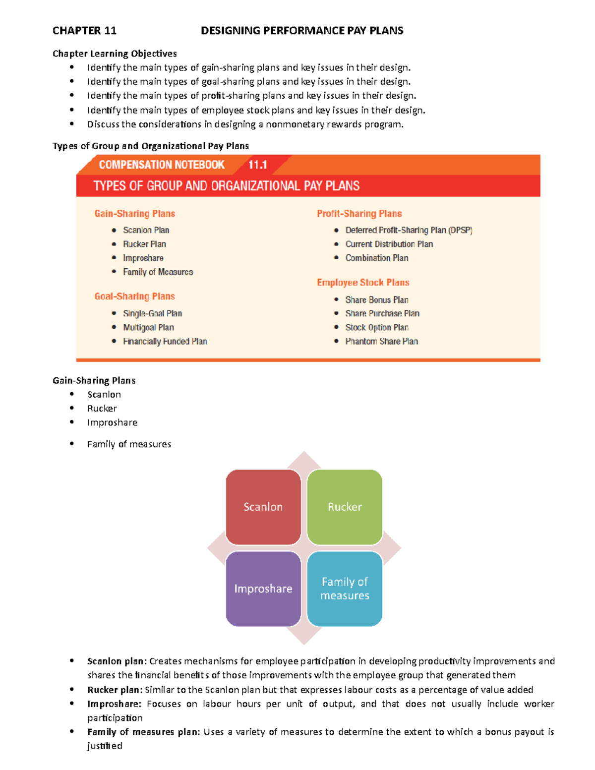 Chapter 11 Designing Performance Pay Plans - CHAPTER 11 DESIGNING ...