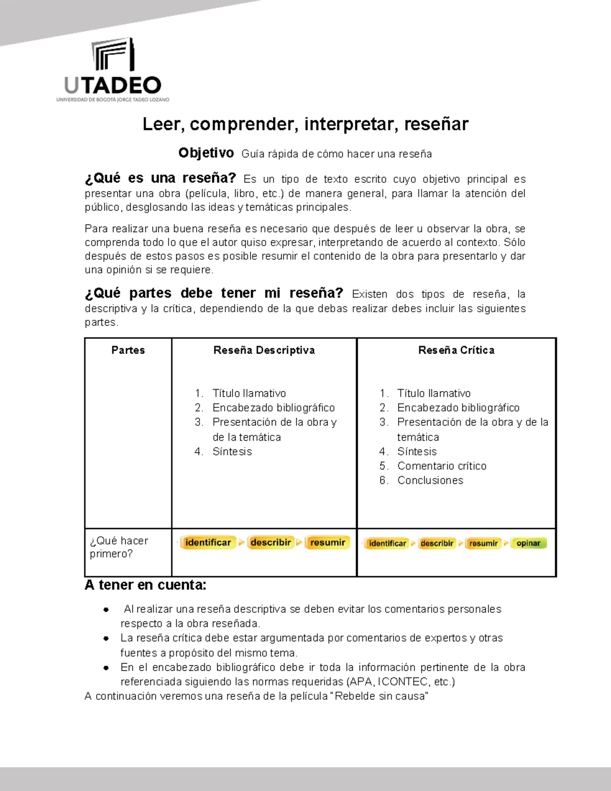 Guía Rápida para Reseñas: Cómo Hacer una Reseña Efectiva - Studocu
