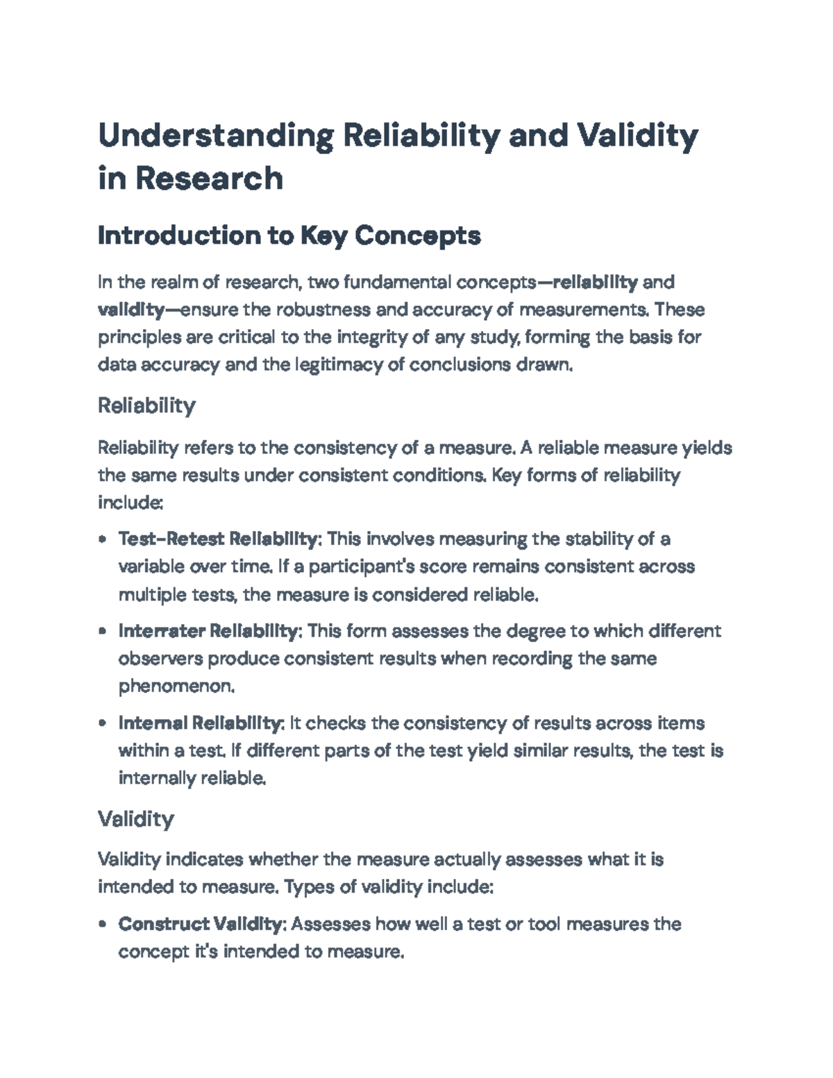 Understanding Reliability and Validity in Research Methods ...