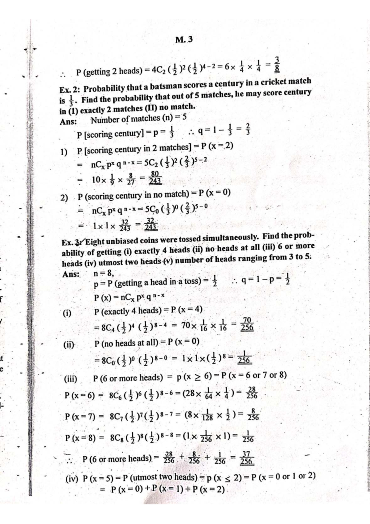 Binomial Probability Problems and Solutions (M. 3 P) - Studocu