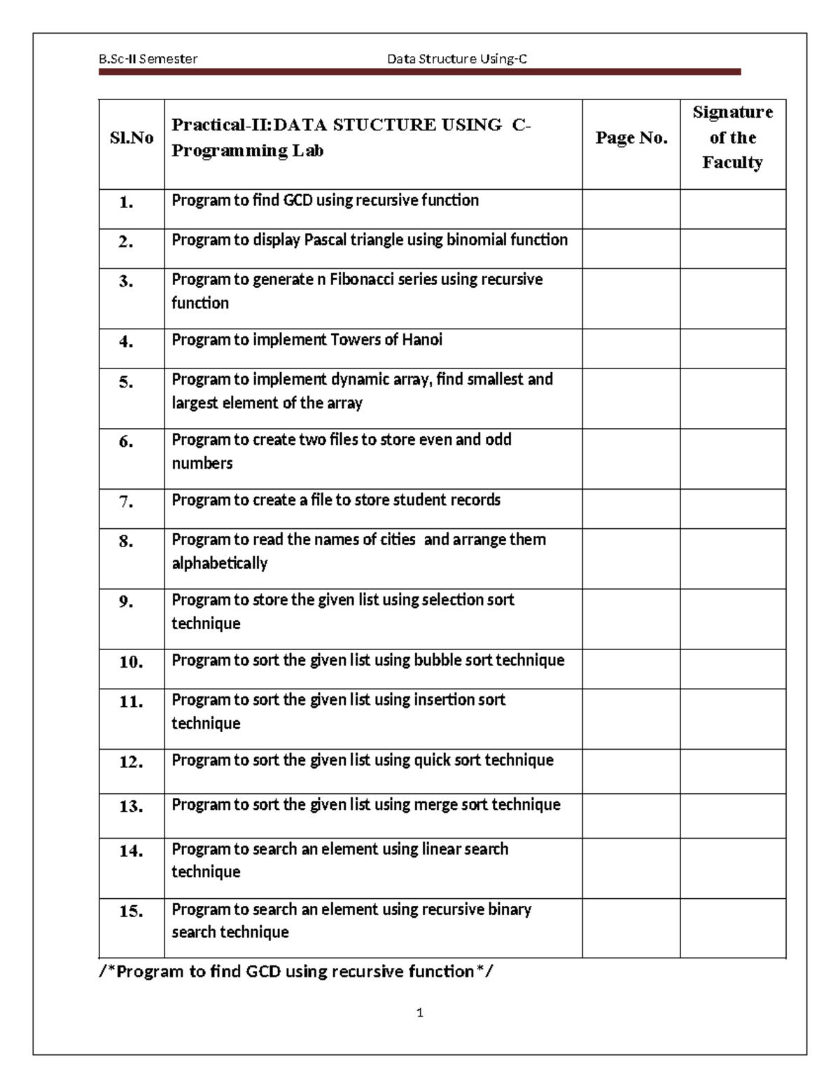 Semester Data Structure Programming Lab: C Solutions and Techniques ...