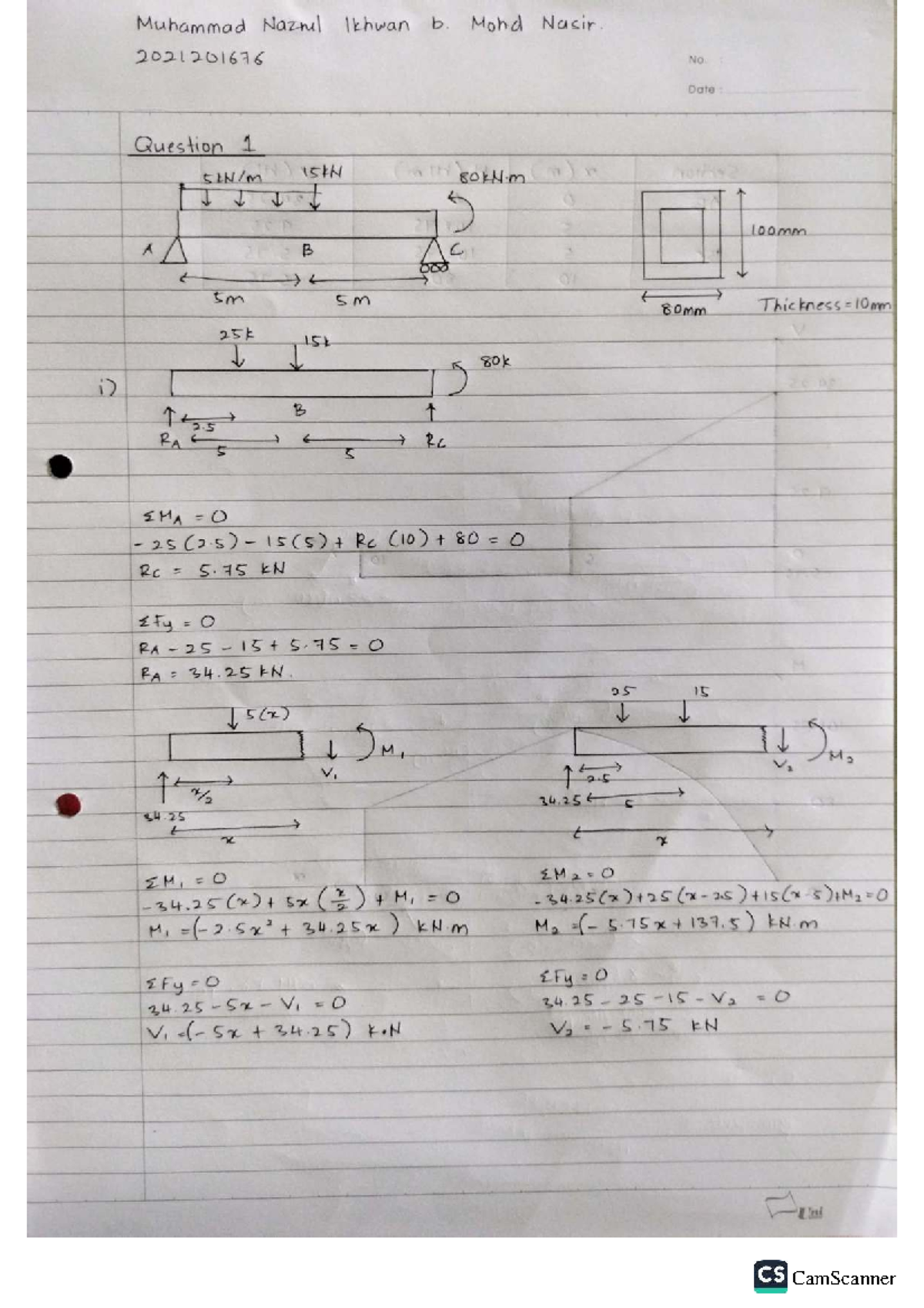 Engineering Mechanics: Statics & Dynamics - 2021201676 Exam Solutions ...