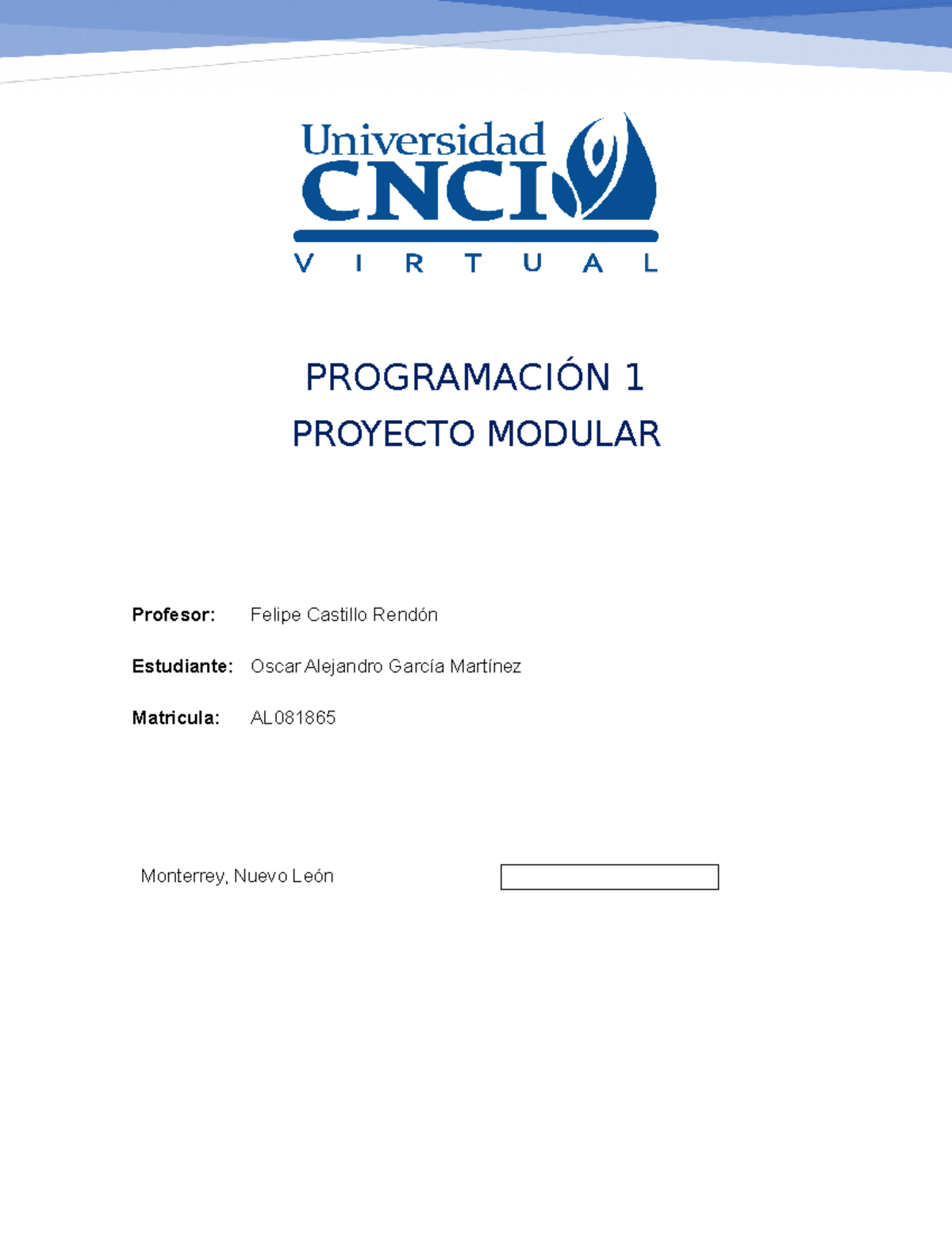 Proyecto Modular de Programación 1: Introducción a C y C++ - Studocu