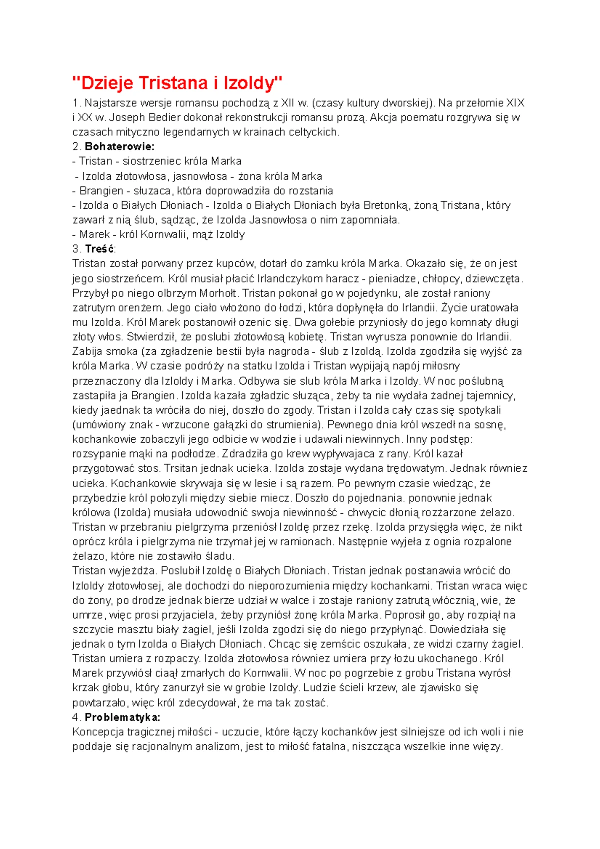 Przykładowe testy do języka polskiego na egzamin maturalny, Test 1