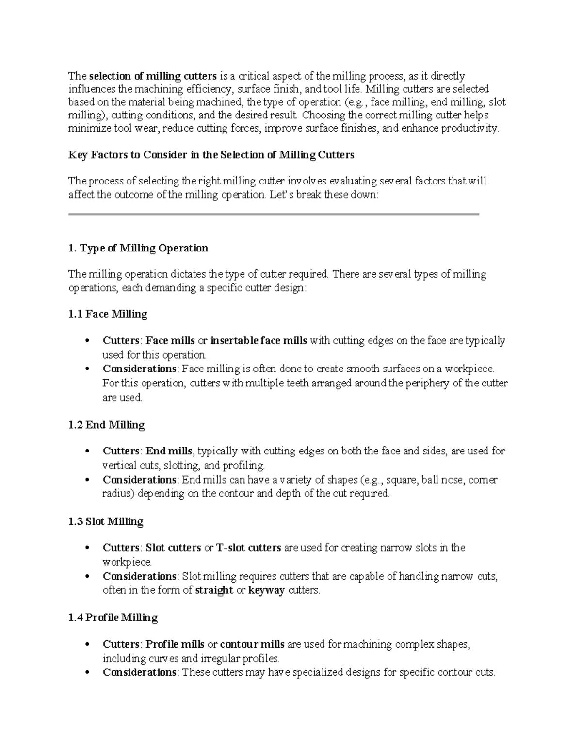 3.1 Milling Cutters: Detailed Notes on Types and Materials - Studocu