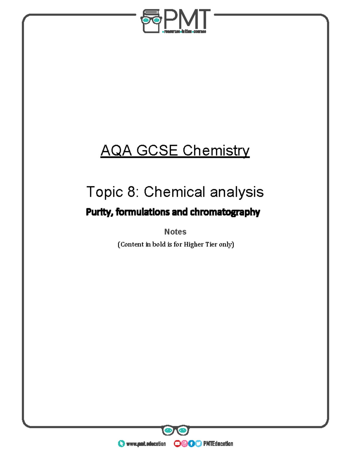 8.1. Purity, formulations and chromatography - AQ chemistry - AQA GCSE ...