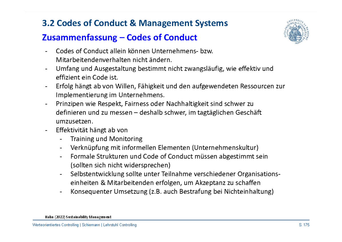 3.2 Codes of Conduct Management Systems: Zusammenfassung und Analyse ...