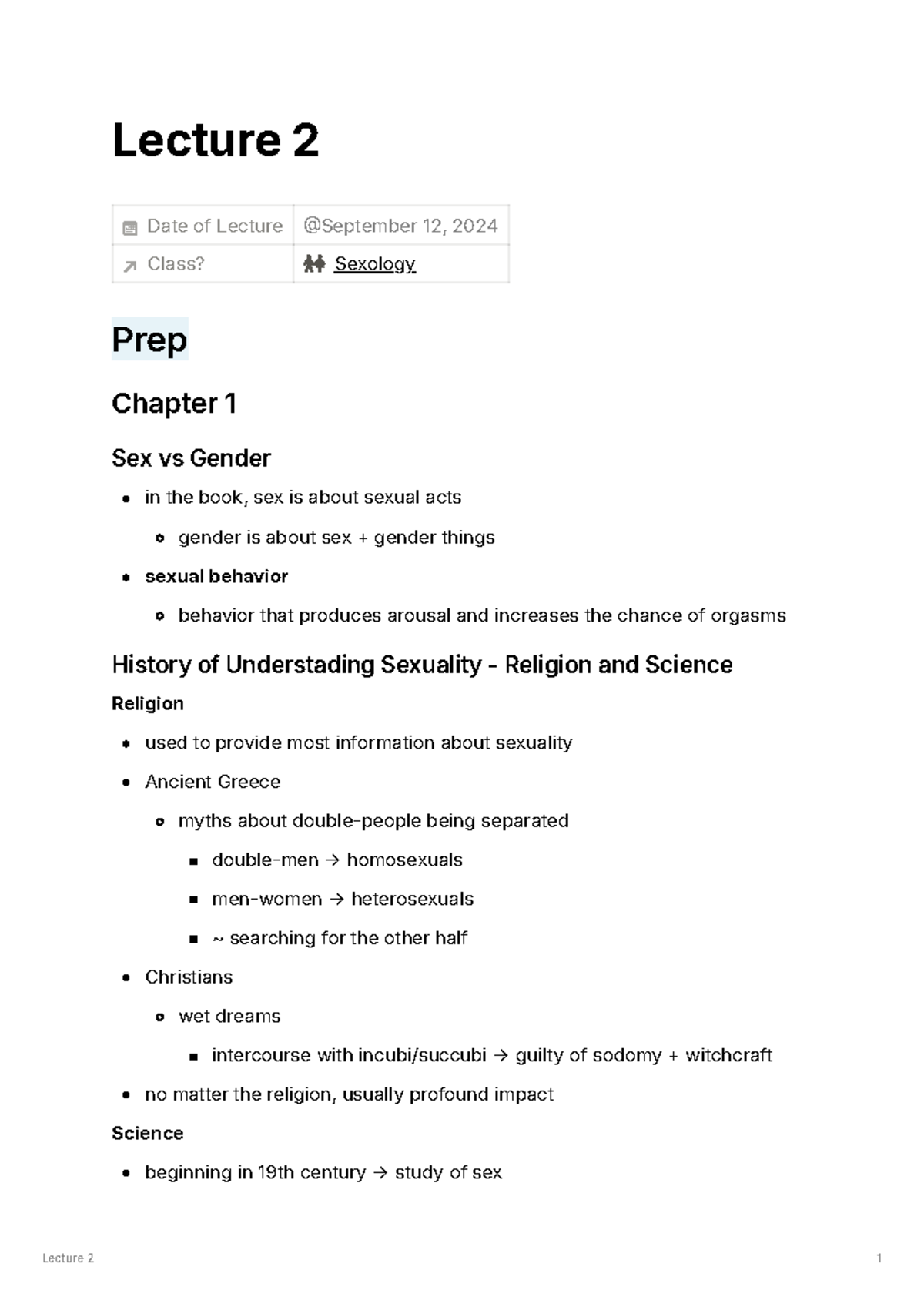 Lecture 2: Understanding Sexuality - Sex vs Gender and Cultural ...