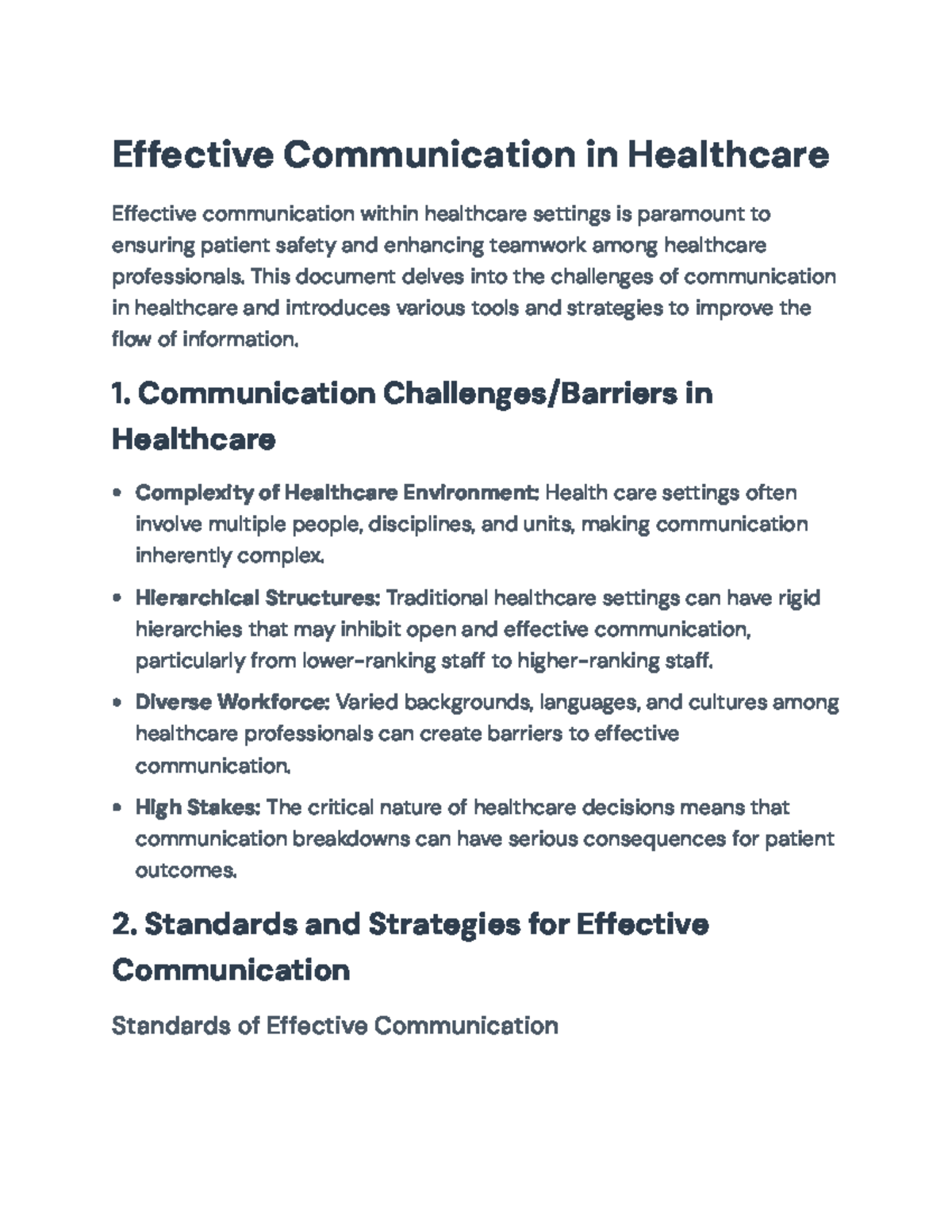 Effective Communication in Healthcare: Strategies and Challenges ...