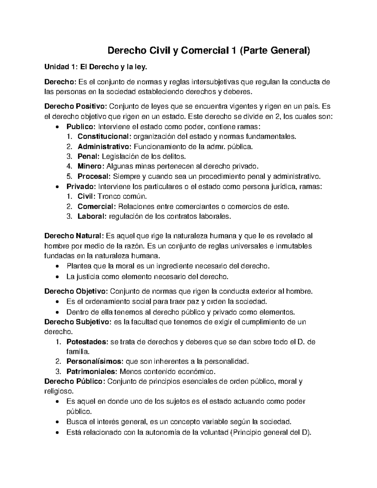 Resumen de CCYC P1: Derecho Civil y Comercial 1 - Parte General - Studocu