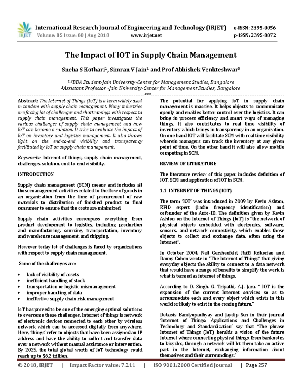 The Impact of IoT on Supply Chain Management: Insights and Applications ...