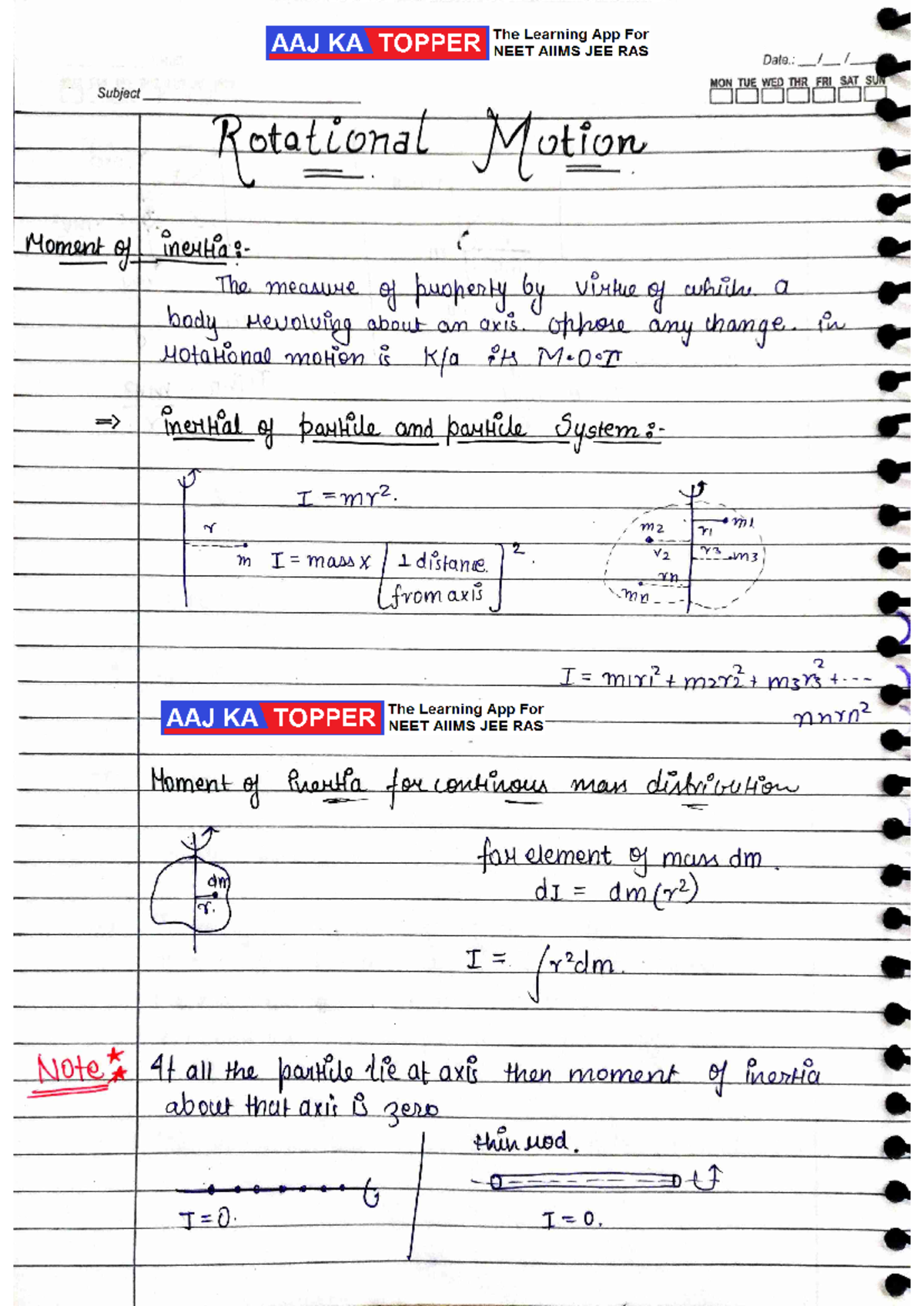 Copy of Rotational Motion Notes English - English A: Language and ...