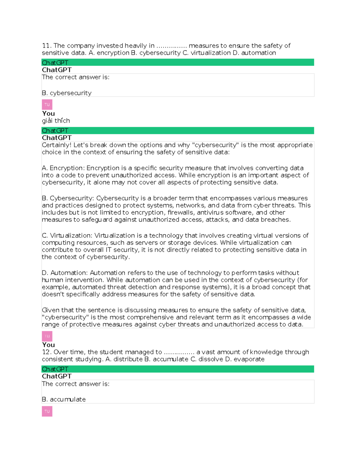 Final Exam Notes: Cybersecurity and User Data Protection (CS101) - Studocu