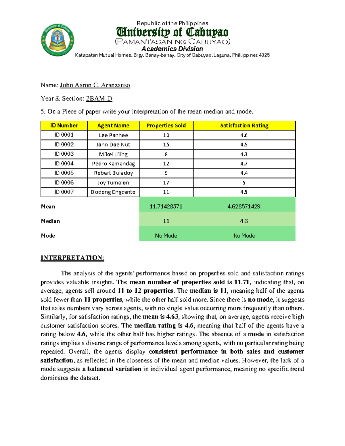 Lab Activity - Republic of the Philippines University of Cabuyao ...