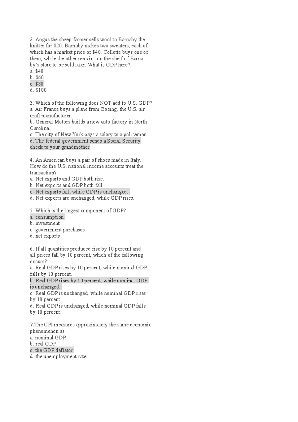 Macro QUIZ - Understanding GDP & Economic Indicators - Studocu