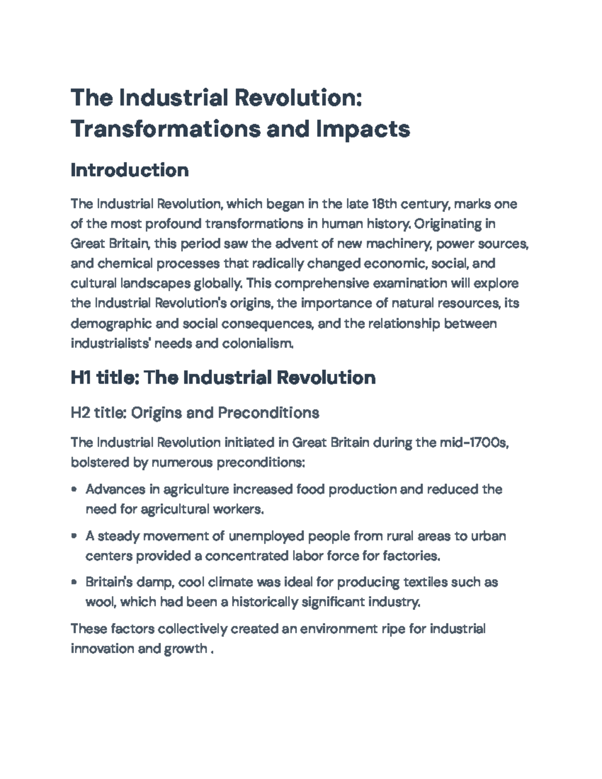 The Industrial Revolution: Key Transformations and Global Impacts - The ...
