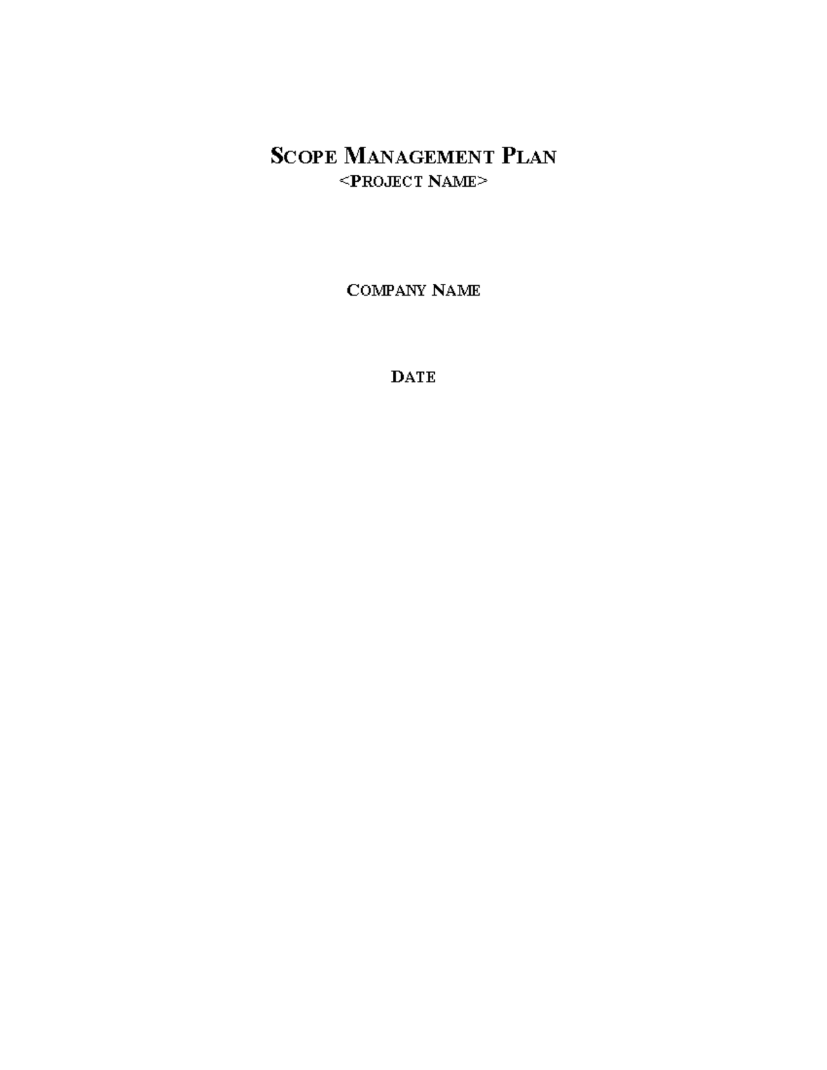Scope Management Plan Template Necessary 2023 - SCOPE MANAGEMENT PLAN ...