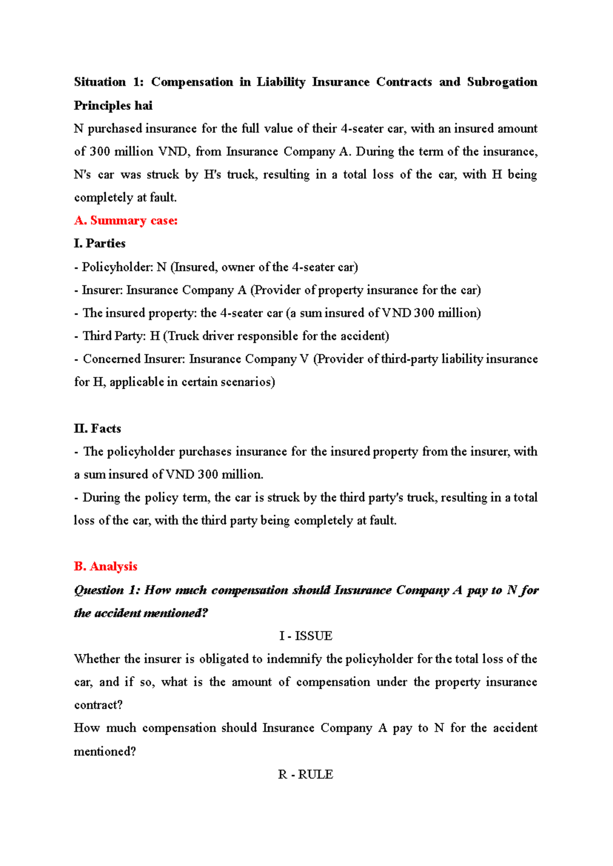 Insurance Business Law: Compensation in Liability Insurance Contracts ...