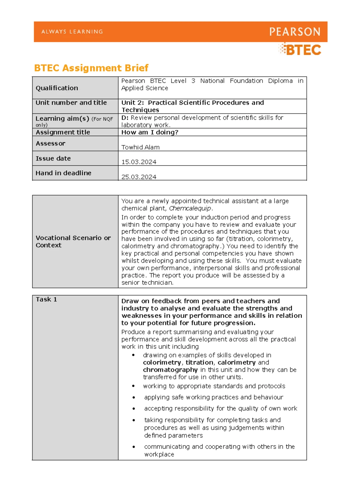 Unit 11: Genetics & Genetic Engineering Assignment A Brief 2024-2025 ...