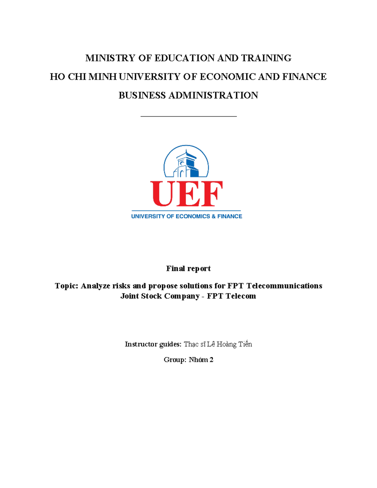 QTRR nhóm 2 - final report of group 2 - MINISTRY OF EDUCATION AND ...