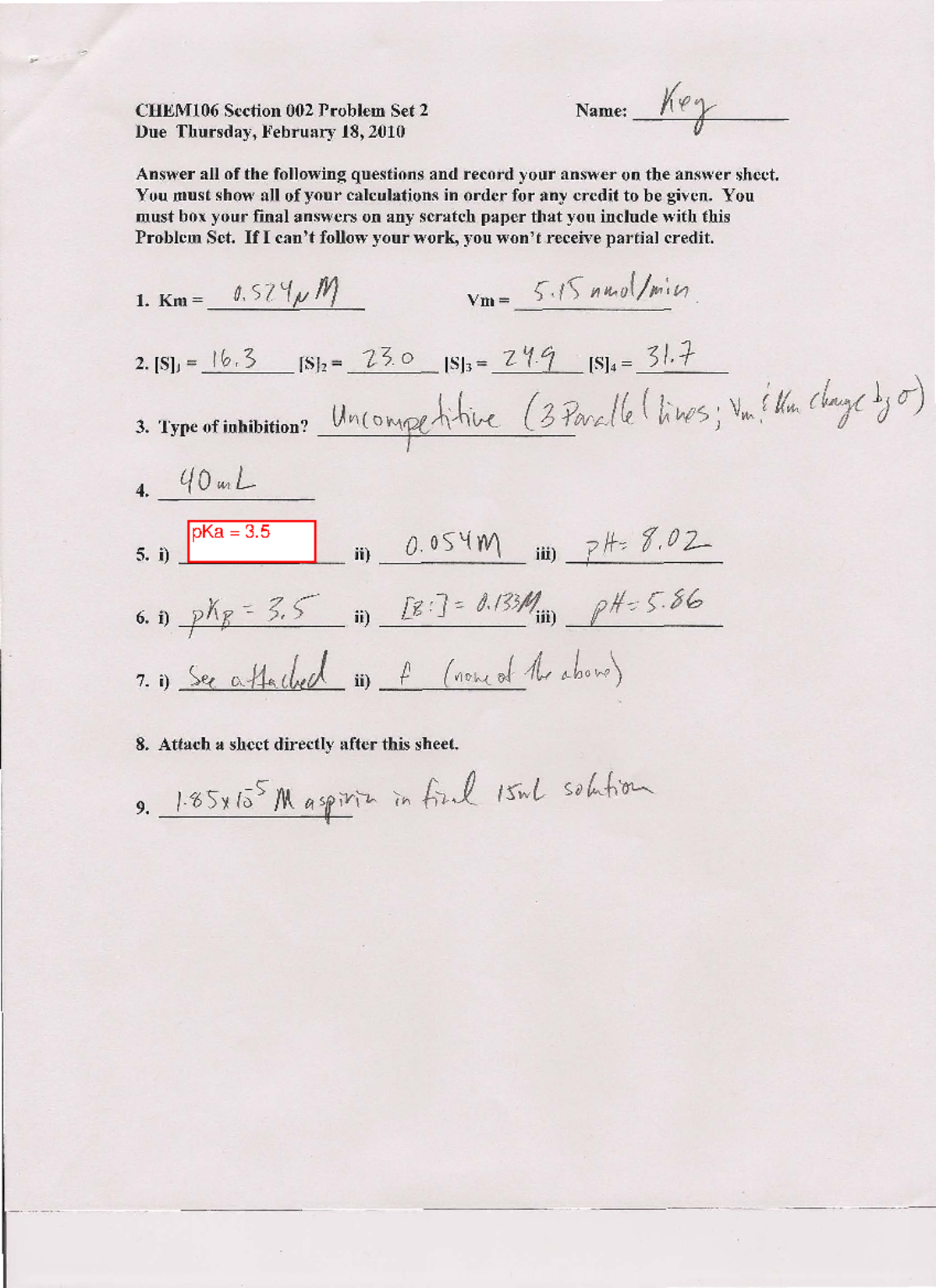 Biochem 301 Problem Set 2 Solution Key - Studocu