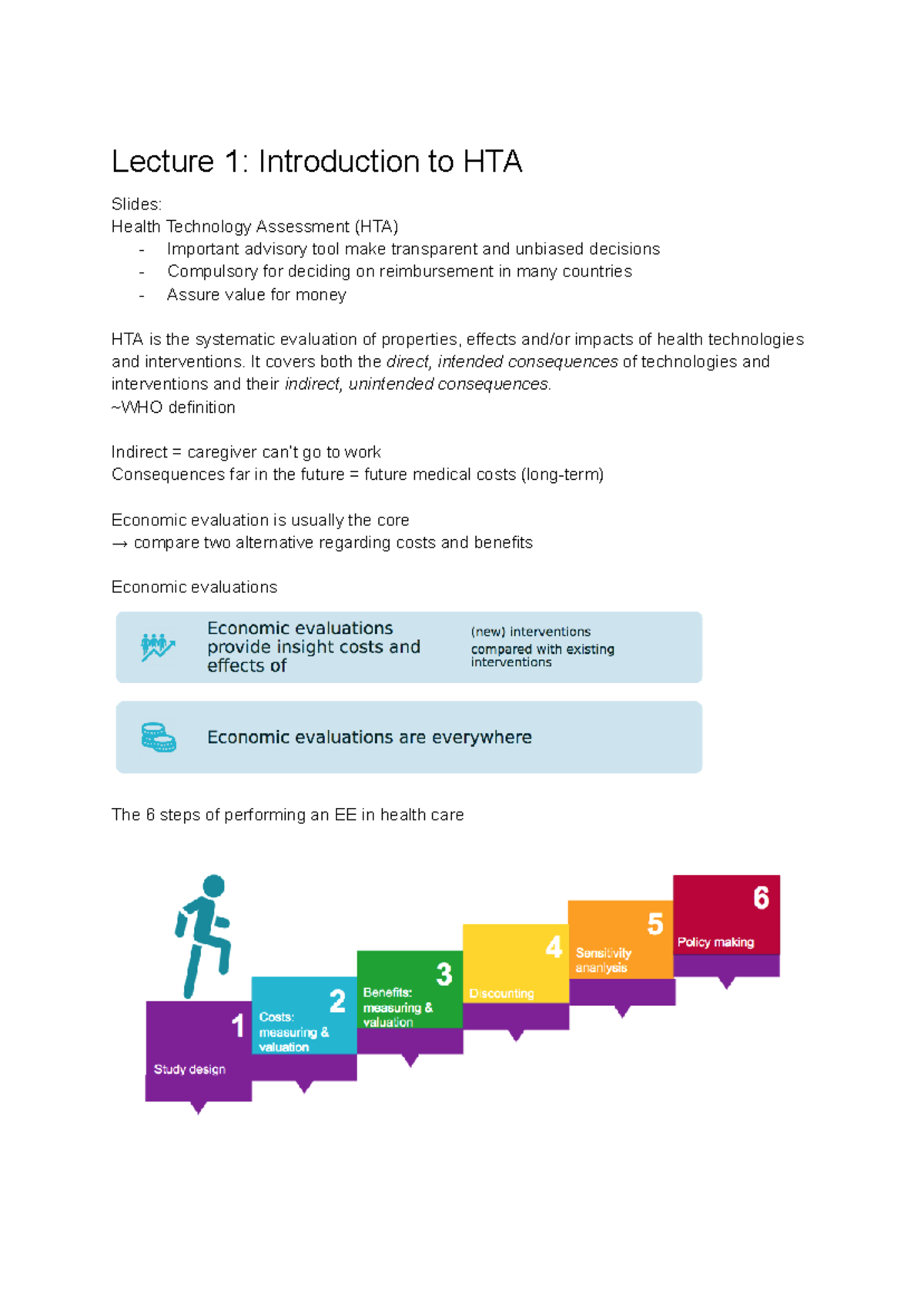 HTA Lecture 1: Introduction to Health Technology Assessment - Studeersnel