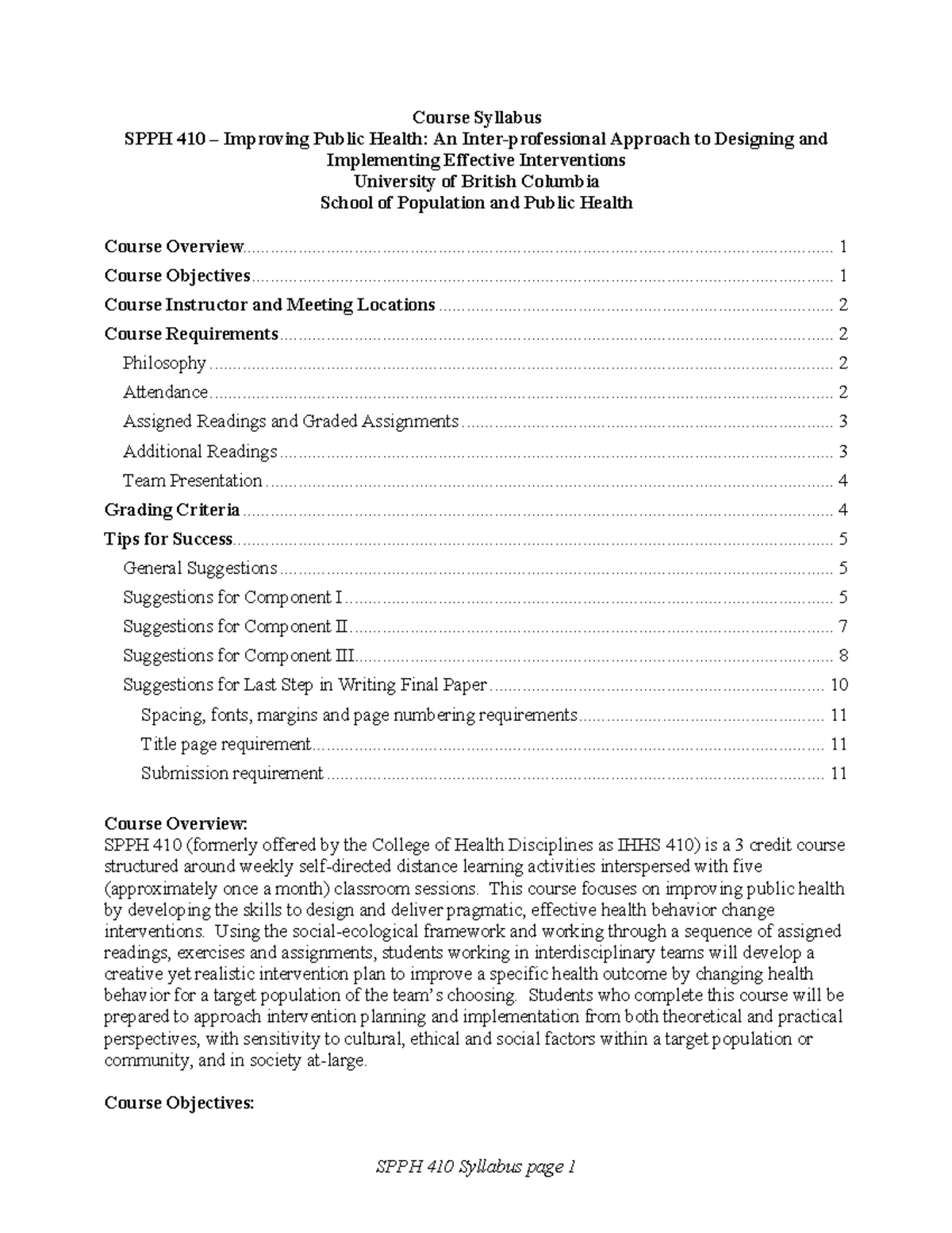 SPPH 410 Syllabus: Designing Effective Public Health Interventions ...