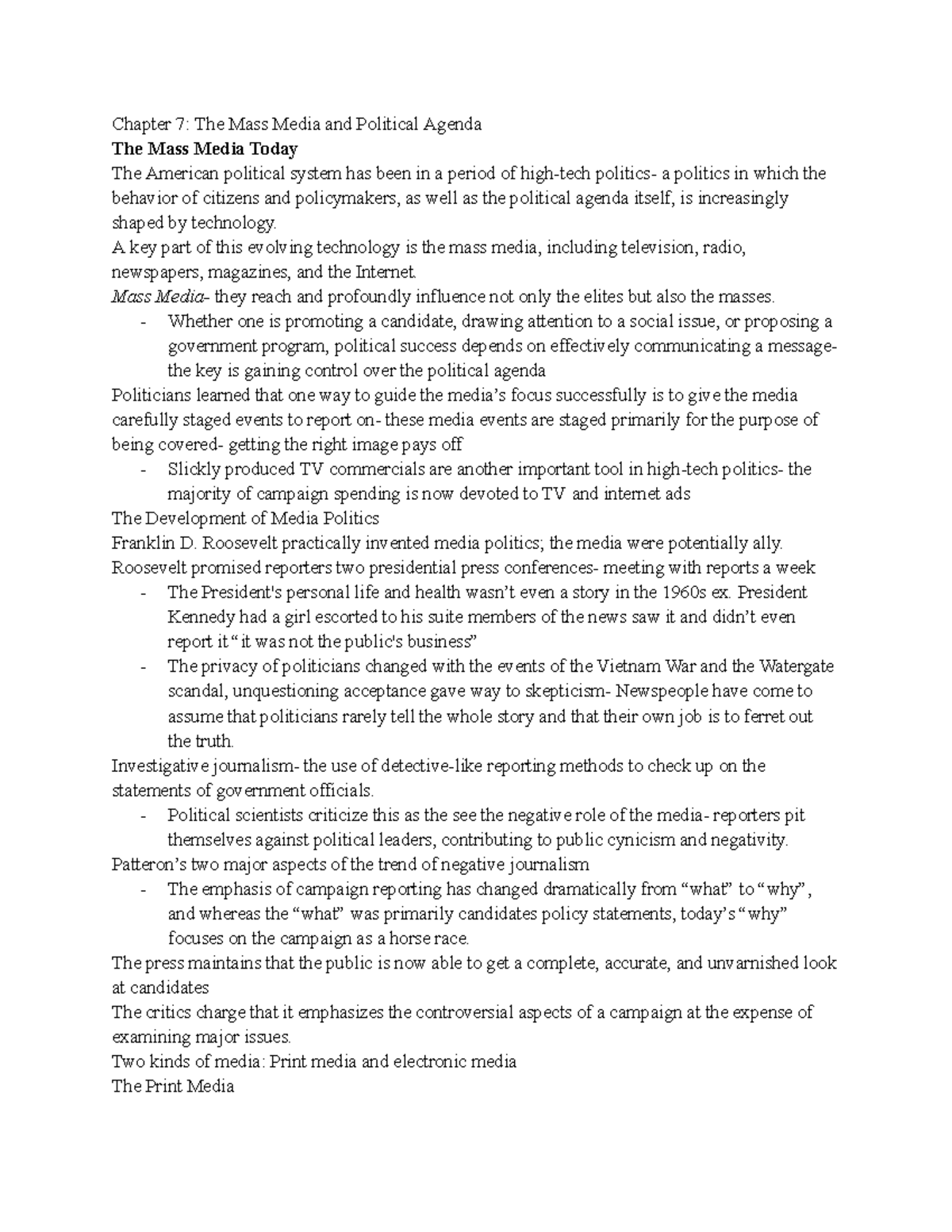 Political Dynamics and Media Influence in the American Presidency (POL ...