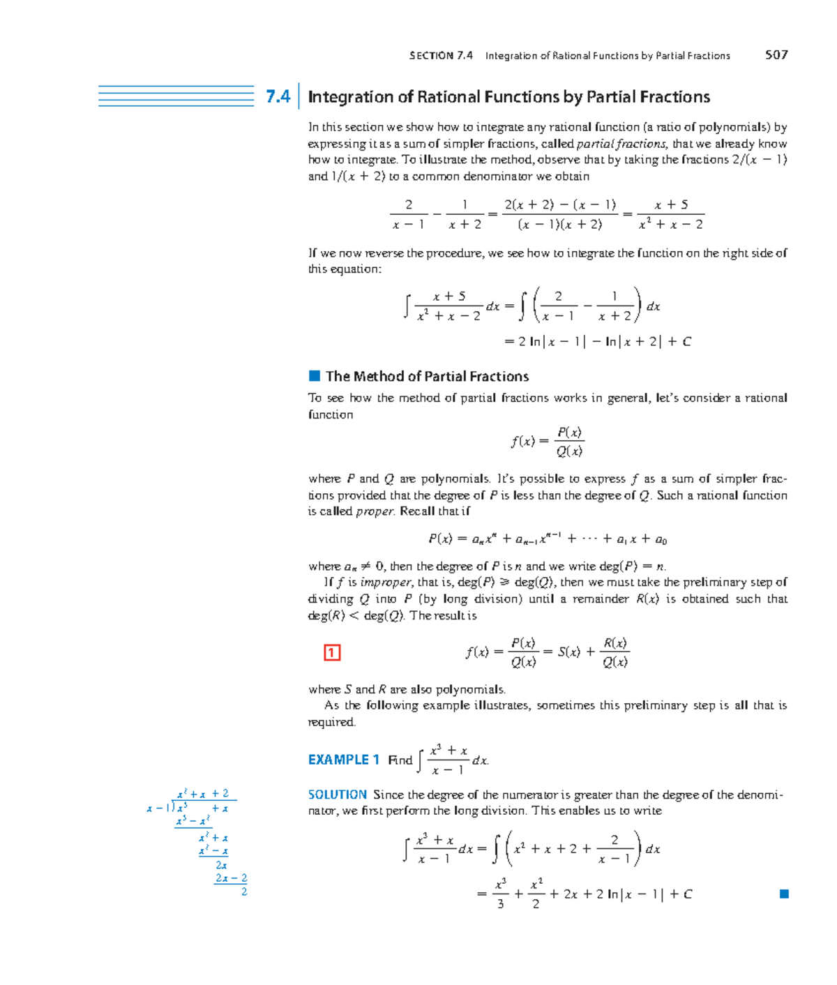 Rational Functions & Partial Fractions: Integration Techniques 507 ...